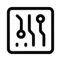 Line Art Square Rounded Circuit Board Electronic Component Icon Royalty Free Stock Photo