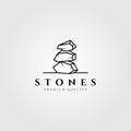 Line art stone logo vector template illustration design