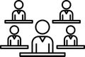 Student Icon Sitting at Desk for Learning and Education Design Royalty Free Stock Photo