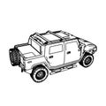 Line Art Style SUV cars