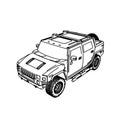 Line Art Style SUV cars