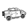 Line Art Style SUV cars