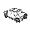 Line Art Style SUV cars