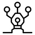 Line art style icon of a machine learning algorithm collecting data Royalty Free Stock Photo