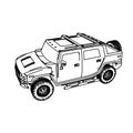 Line Art Style SUV cars