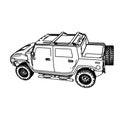 Line Art Style SUV cars