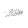 Line art team competing in tug of war illustration vector isolated on white background Royalty Free Stock Photo