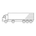 Line art transport icon, vector illustration - truck, waggon