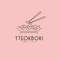 line art tteokboki korean food logo vector minimal illustration design