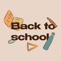 Line art typography back to school illustration vector Royalty Free Stock Photo