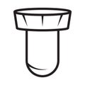 Line art vector icon a antique bottle stopper or wooden stopper