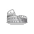 Line art Vector logo of the city of Rome, Italy. Colosseum logo design vector illustration