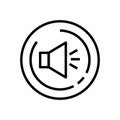 Line Art. Volume up sound icon vector Royalty Free Stock Photo