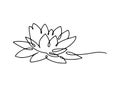 Line art water lily. Minimal lotus. Logo for beauty products. Simple design Royalty Free Stock Photo