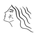 Line art woman. Self love and care concept. Continuous line drawing, fashion, beauty care minimalist vector, girl pretty