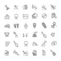 Line Arts Icons set. Vector linear icons Royalty Free Stock Photo