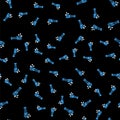 Line Aspergillum icon isolated seamless pattern on black background. Vector Royalty Free Stock Photo