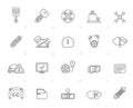 Line Auto service and car part icons