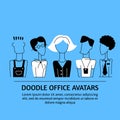 A set of vector doodle business avatar for presentation design and web site.