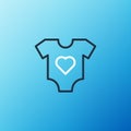 Line Baby clothes icon isolated on blue background. Baby clothing for baby girl and boy. Baby bodysuit. Colorful outline Royalty Free Stock Photo