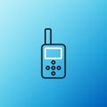 Line Baby monitor walkie talkie icon isolated on blue background. Colorful outline concept. Vector Royalty Free Stock Photo