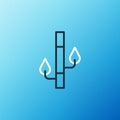 Line Bamboo icon isolated on blue background. Colorful outline concept. Vector