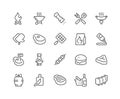 Line Barbecue Icons