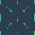 Line Baseball bat icon isolated seamless pattern on blue background. Sport equipment. Vector Royalty Free Stock Photo