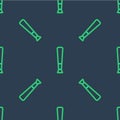 Line Baseball bat icon isolated seamless pattern on blue background. Sport equipment. Vector Royalty Free Stock Photo