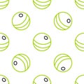 Line Beach ball icon isolated seamless pattern on white background. Children toy. Vector Royalty Free Stock Photo