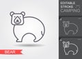 Line Bear icon. Outline symbol for website design, mobile application, ui. Linear symbol with shadow