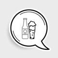 Line Beer bottle and glass icon isolated on grey background. Alcohol Drink symbol. Colorful outline concept. Vector Royalty Free Stock Photo