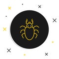 Line Beetle deer icon isolated on white background. Horned beetle. Big insect. Colorful outline concept. Vector