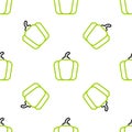 Line Bell pepper or sweet capsicum icon isolated seamless pattern on white background. Vector