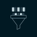 Line Binary code icon isolated on black background. Flat filled outline style with shadow. Vector