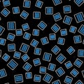 Line Binary code icon isolated seamless pattern on black background. Vector Royalty Free Stock Photo