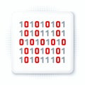 Line Binary code icon isolated on white background. Colorful outline concept. Vector Royalty Free Stock Photo