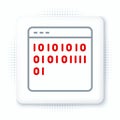 Line Binary code icon isolated on white background. Colorful outline concept. Vector Royalty Free Stock Photo