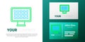 Line Binary code icon isolated on white background. Colorful outline concept. Vector Royalty Free Stock Photo