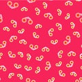 Line Binoculars icon isolated seamless pattern on red background. Find software sign. Spy equipment symbol. Vector