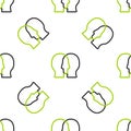 Line Bipolar disorder icon isolated seamless pattern on white background. Vector Royalty Free Stock Photo