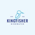 Line bird kingfisher minimal logo design vector graphic symbol icon illustration creative idea Royalty Free Stock Photo