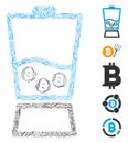 Line Bitcoin Blender Icon Vector Mosaic