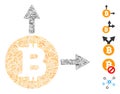 Line Bitcoin Fork Icon Vector Collage