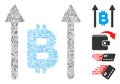 Line Bitcoin Send Arrows Icon Vector Mosaic