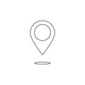 Line black geo pin for Location map travelling icon set - vector for designer Royalty Free Stock Photo