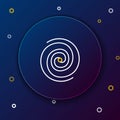 Line Black hole icon isolated on blue background. Space hole. Collapsar. Colorful outline concept. Vector