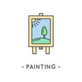 Line black painting icon