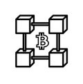 Line Blockchain icon Royalty Free Stock Photo