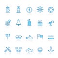 Line with blue background Navy, Marine, Sailing and Sea Icons